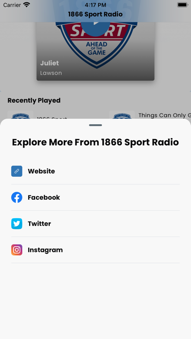 1866 Sports Radio Screenshot