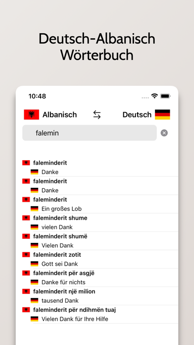 Albanisch-Deutsch Wörterbuch Screenshot