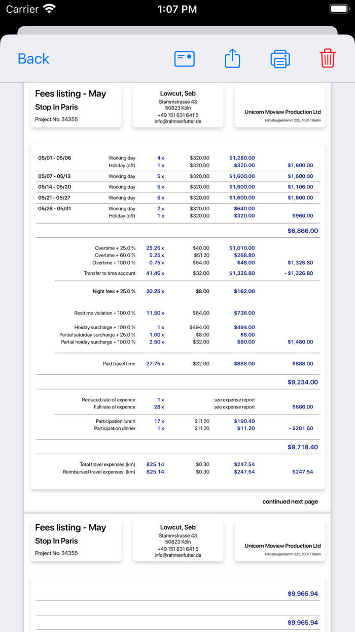 Dreharbeit - Überstunden
