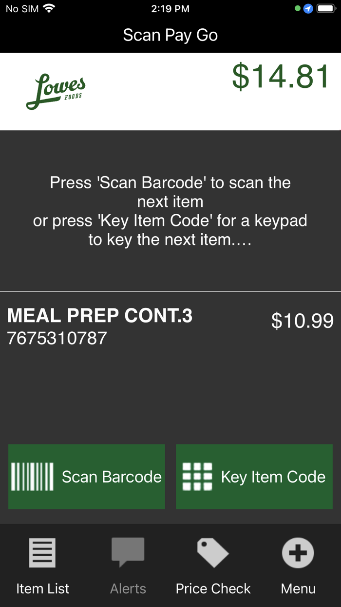 Lowes Foods Scan Pay Go