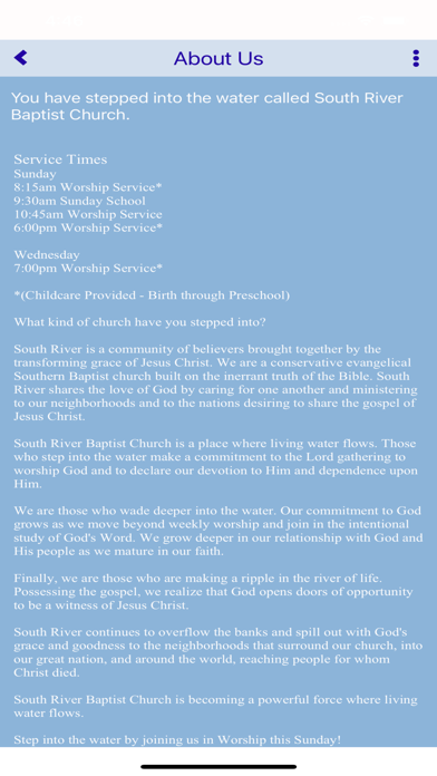 South River Baptist Church Screenshot