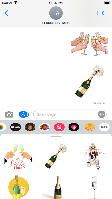 Champagne Surprise Stickers Screenshot