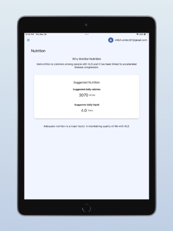 ONSI ALS App iPad screenshot