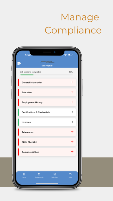 Convergence Medical Staffing Screenshot