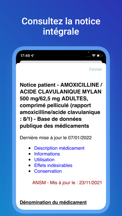 Notices de Médicaments Screenshot