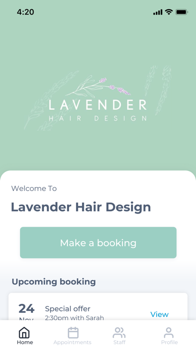Lavender Hair Design Screenshot