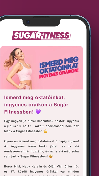 Sugár Fitness Screenshot
