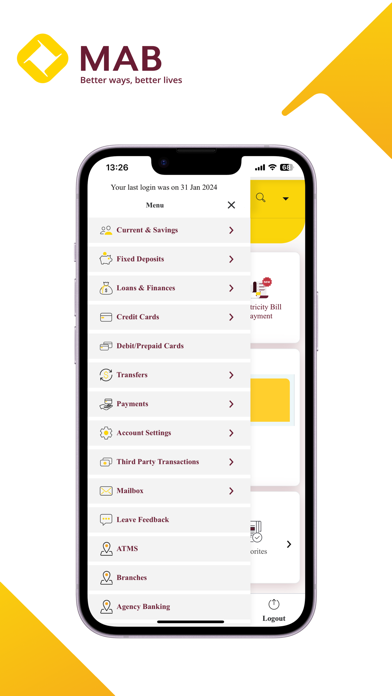 MAB iBanking Screenshot