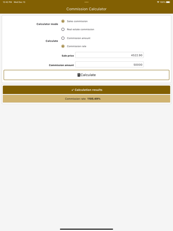 Screenshot #6 pour Commission Calculator ٭