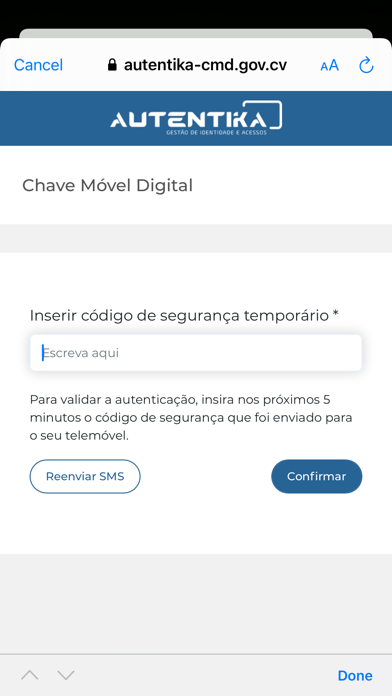 Chave Móvel Digital | CV Screenshot