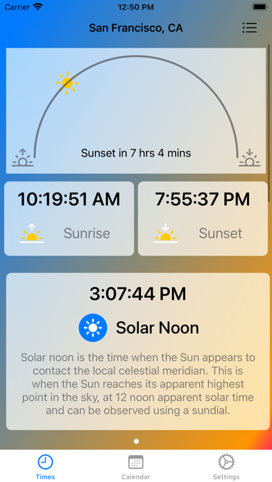 Screenshot #1 pour Sun Times – Sunrise & Sunset