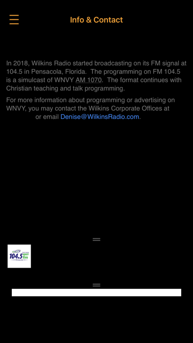 WNVY 104.5 FM Radio Screenshot