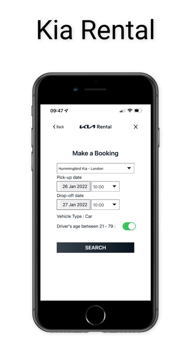 Kia Rental Screenshot