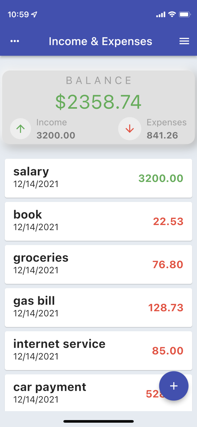 Income and Expense Tracker