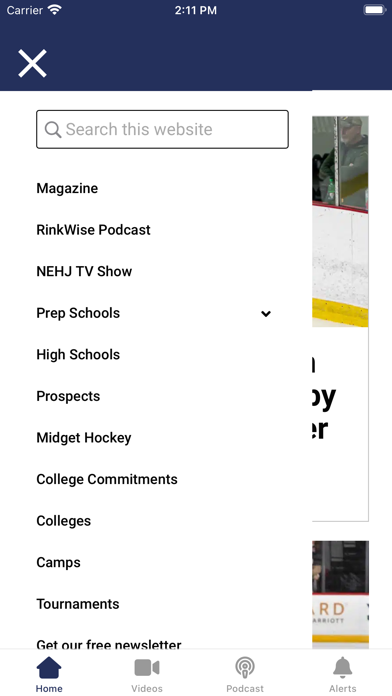 New England Hockey Journal App Screenshot