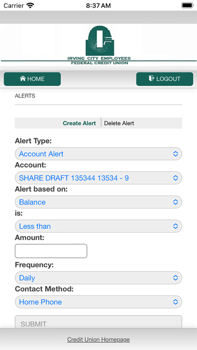 Irving City Employees FCU Screenshot