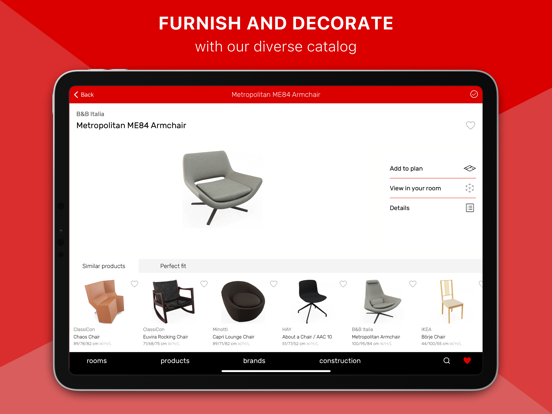 Roomle 3D & AR room planner iPad app afbeelding 5