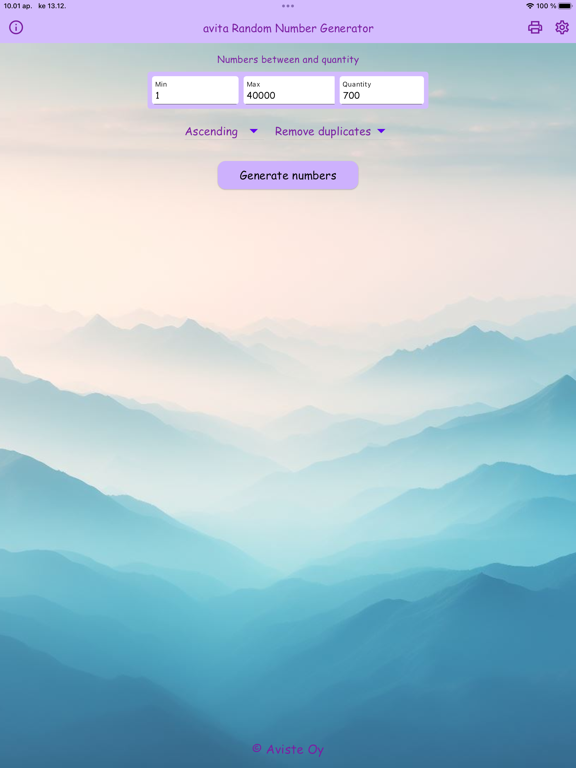 Screenshot #4 pour avita Random Number Generator