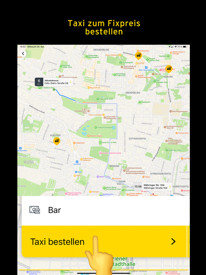 Taxi 40100 zum Fixpreis fahren