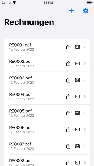 Rechnungen und Lieferscheine Screenshot