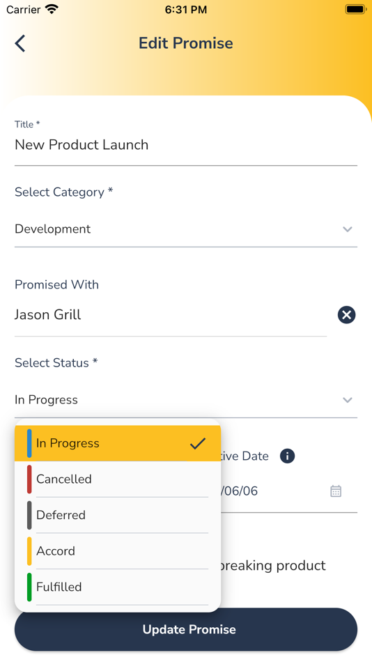 #8. Track Promises (iOS) بواسطة: Technosoft Solutions Inc.