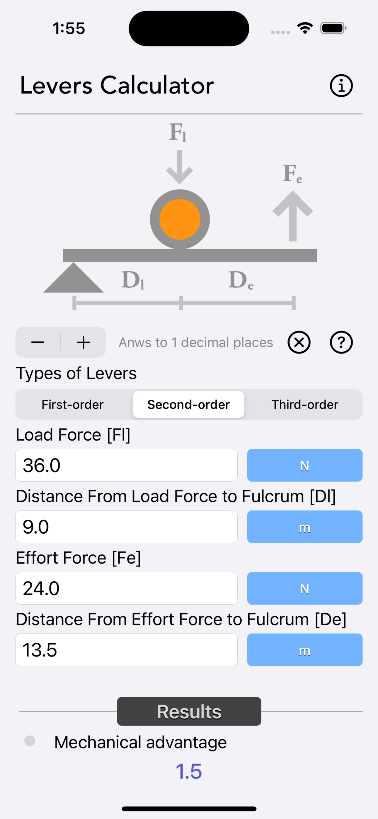 Levers Calculator