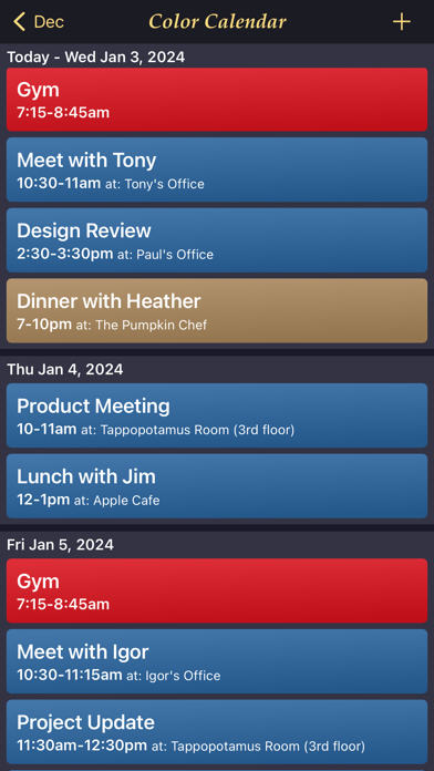 Color Calendar Screenshot