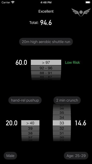Air Force Fitness Testing Screenshot