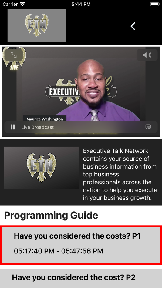 #3. Executive Talk Network (iOS) Podle: TvStartup Inc.