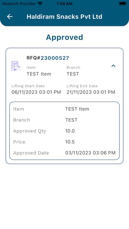 Haldiram RFQ screenshot-4