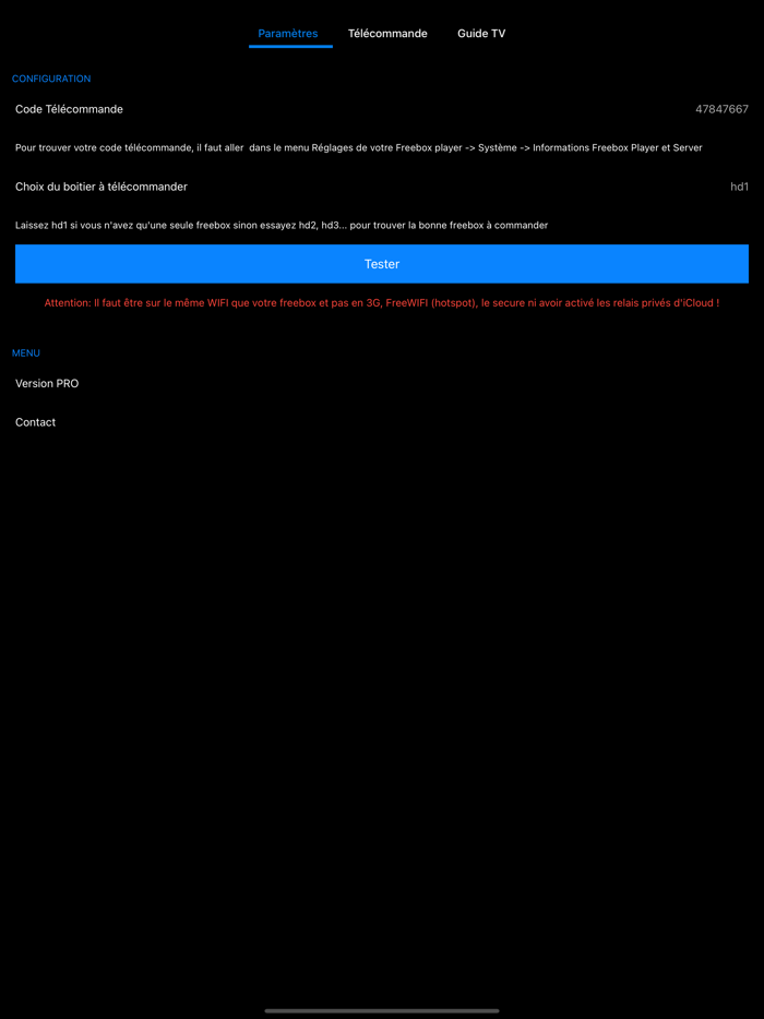 Zapette pour Freebox