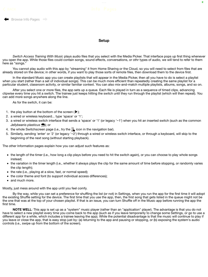 Switch Access Training Music