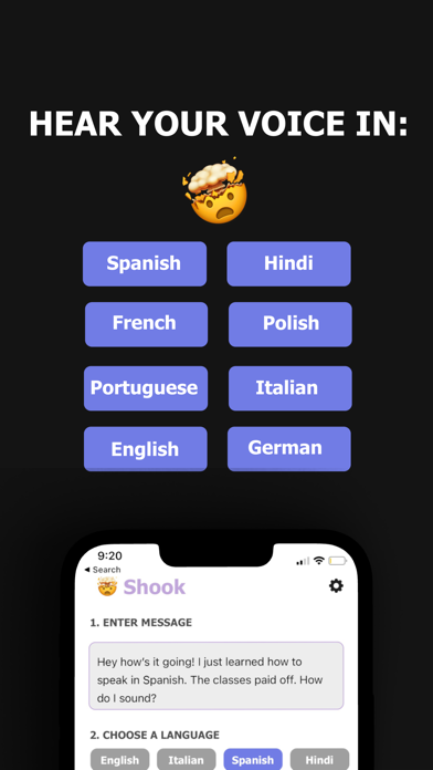 Shook - AI Voice Translation Screenshot