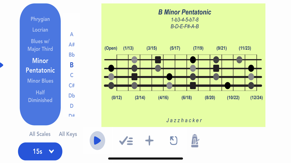 #5. Jazzhacker Scales for 4x Bass (iOS) 由: Jazzhacker LLC