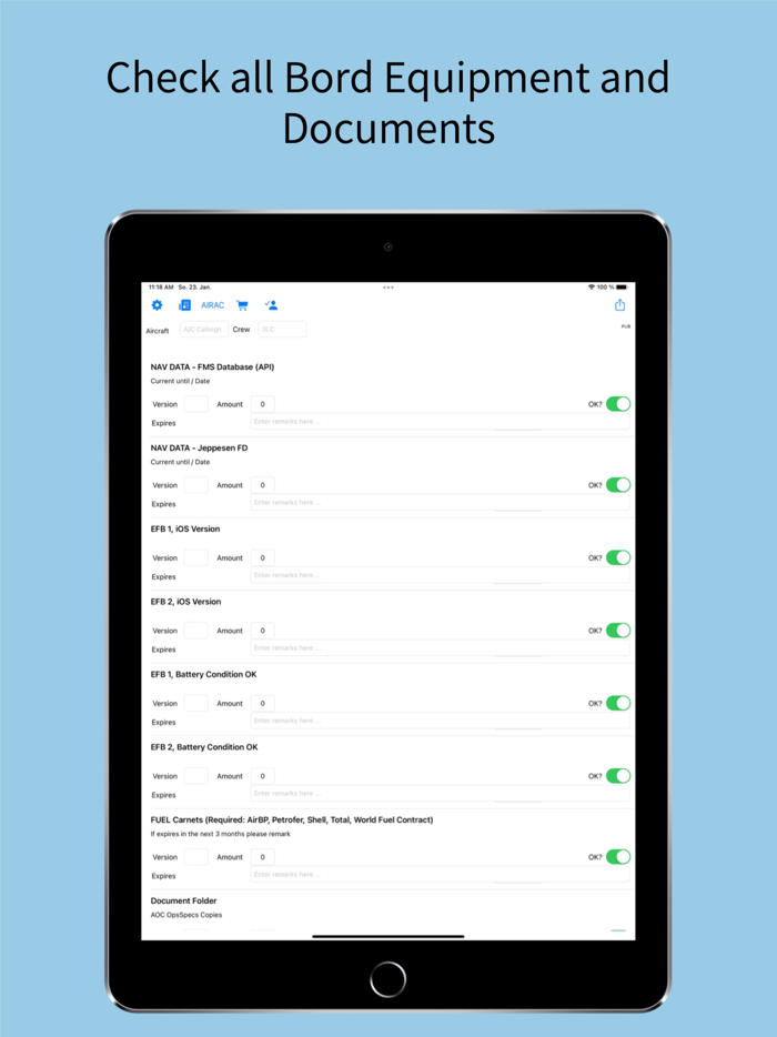 OpsControl Sheet for Aviation