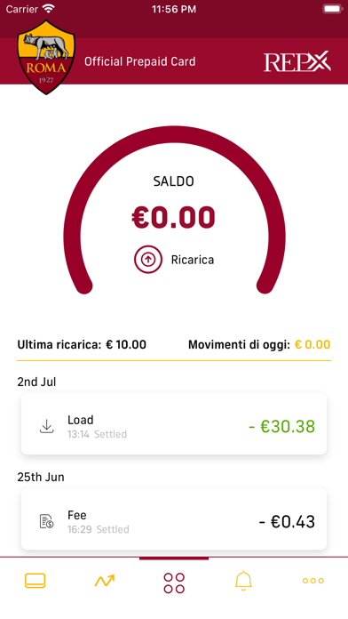 AS ROMA Prepaid Card Screenshot