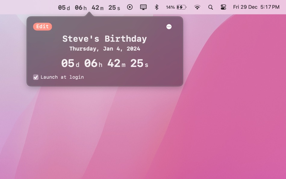 #1. DownCount: Menu Bar CountDown (macOS) 由: Yash Poojary