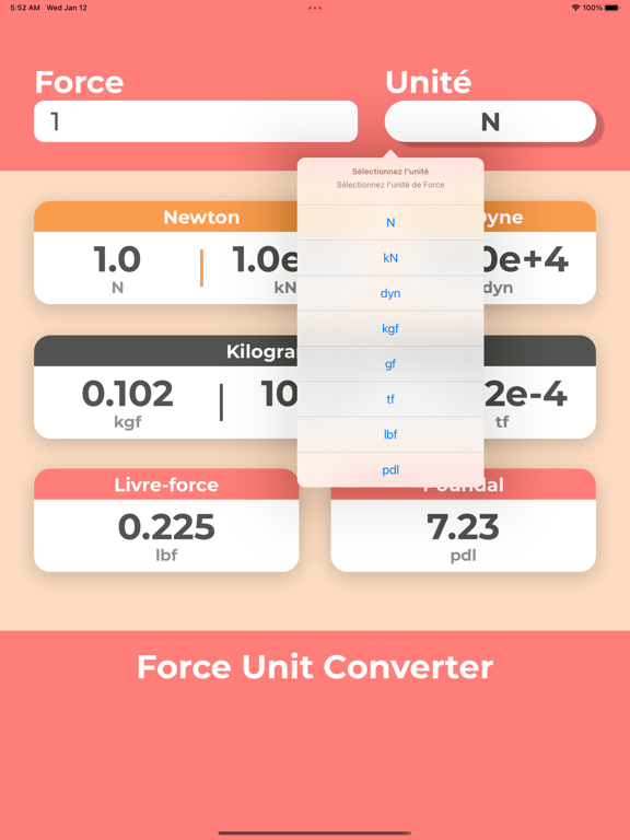 Screenshot #5 pour Convertisseur d'unité de force