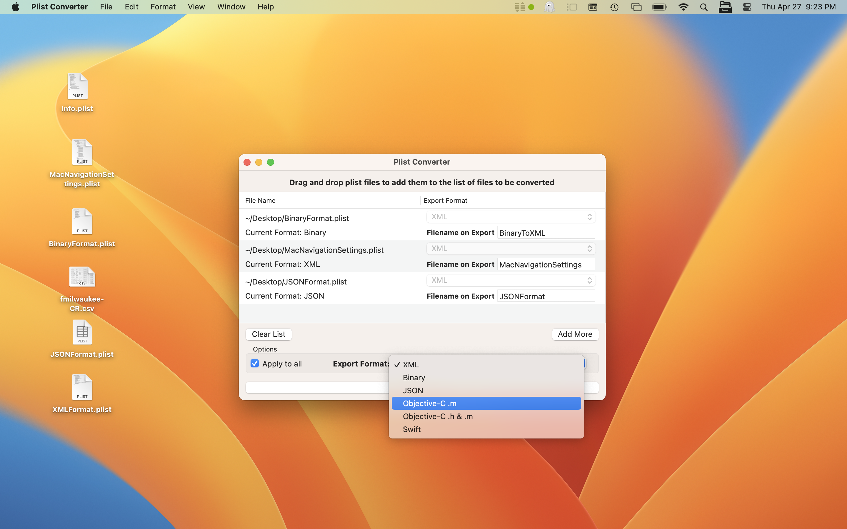 Plist Converter