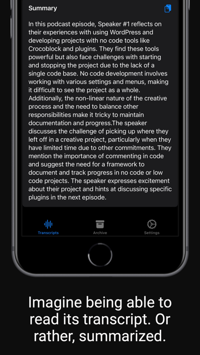SumCast: Transcribe Podcasts Screenshot