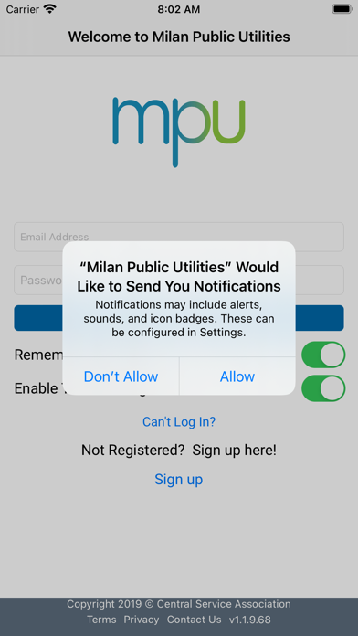 Milan Public Utilities Screenshot