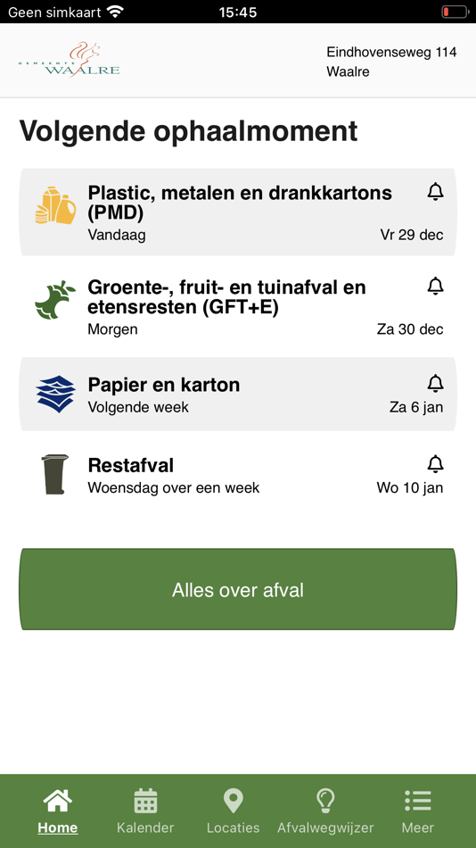 #2. Afvalkalender Waalre (iOS) بواسطة: Opzet BV