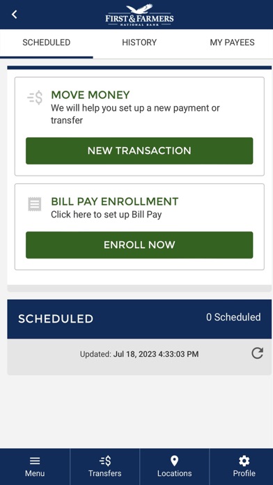 First & Farmers National Bank Screenshot