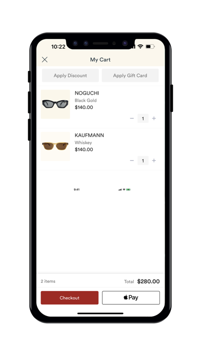 KIAURA Eyewear Screenshot