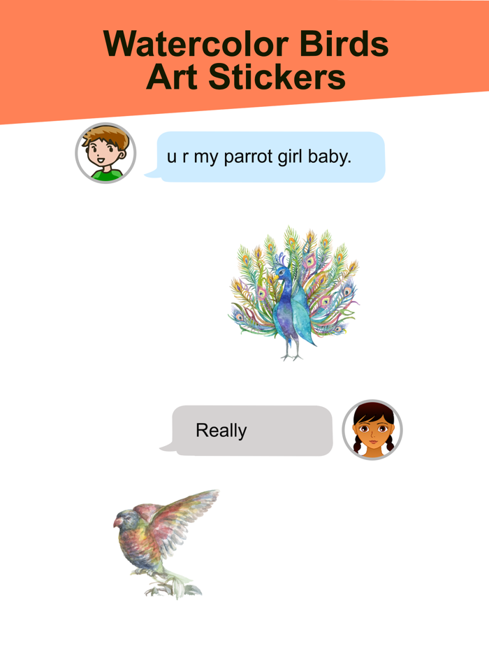 Watercolor Birds Art Stickers