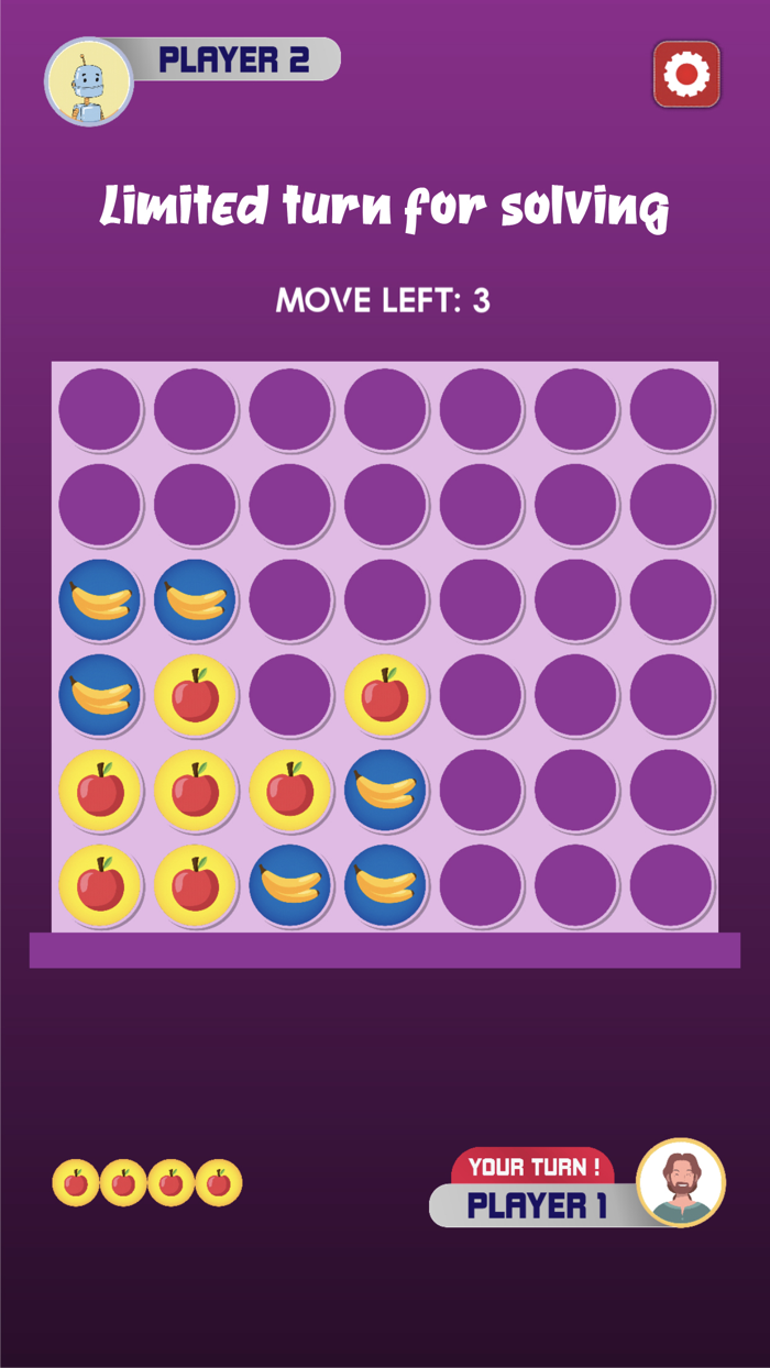 Connect In A Row Puzzle Solve