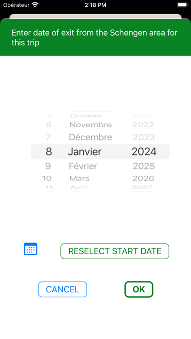 90 days in Schengen planner Screenshot