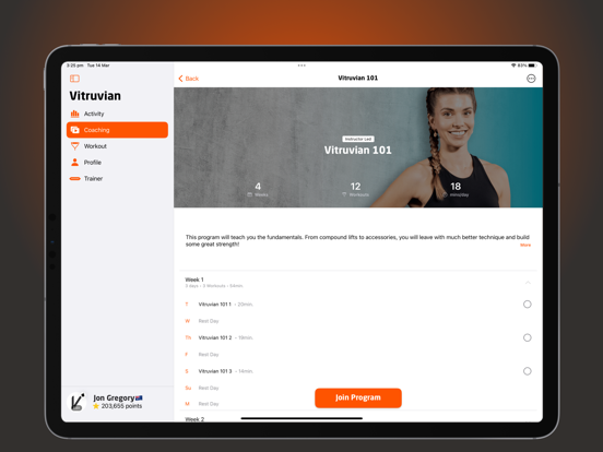 Vitruvian iPad screenshot 3 - Health & Fitness app