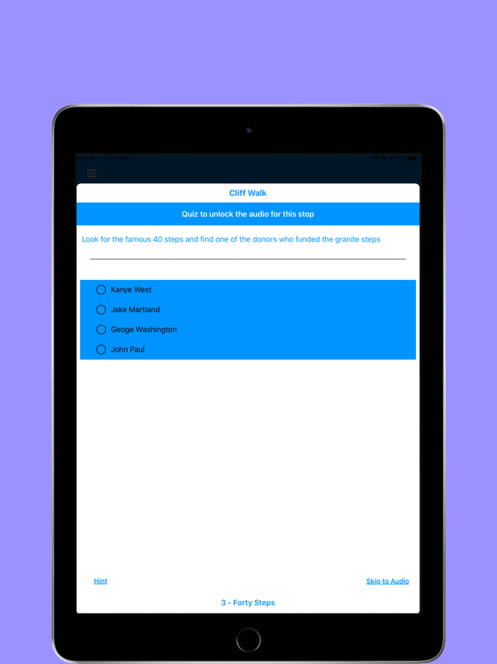 Cliff Walk Scavenger Hunt