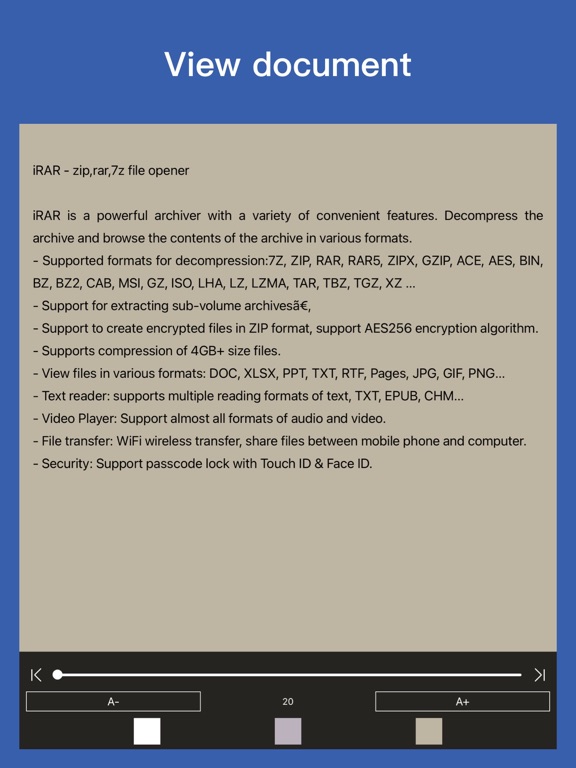 iRAR - zip,rar,7z file opener iPad screenshot 4 - Utilities app